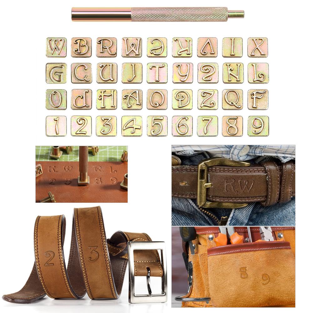 36pcs Carbon Steel Metal Letters Numbers Stamps Mark Clearly DIY Wood Leather Copper Punching Handicraft Art Stamper Set Tools