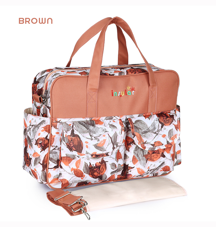 Comme cette momie maternité Nappy sac bébé couches sacs mère Oxford imperméable à l'eau grand sac à bandoulière soins infirmiers: Brown baby bag