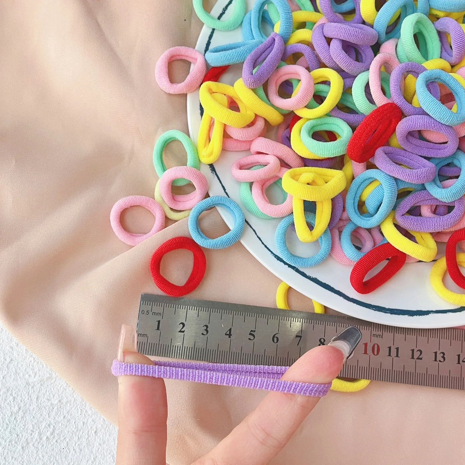 20/50/100 Uds. Lazos elásticos básicos coloridos de nailon para el cabello para niñas, coleta para sujetar, banda de goma, accesorios para el cabello para niños