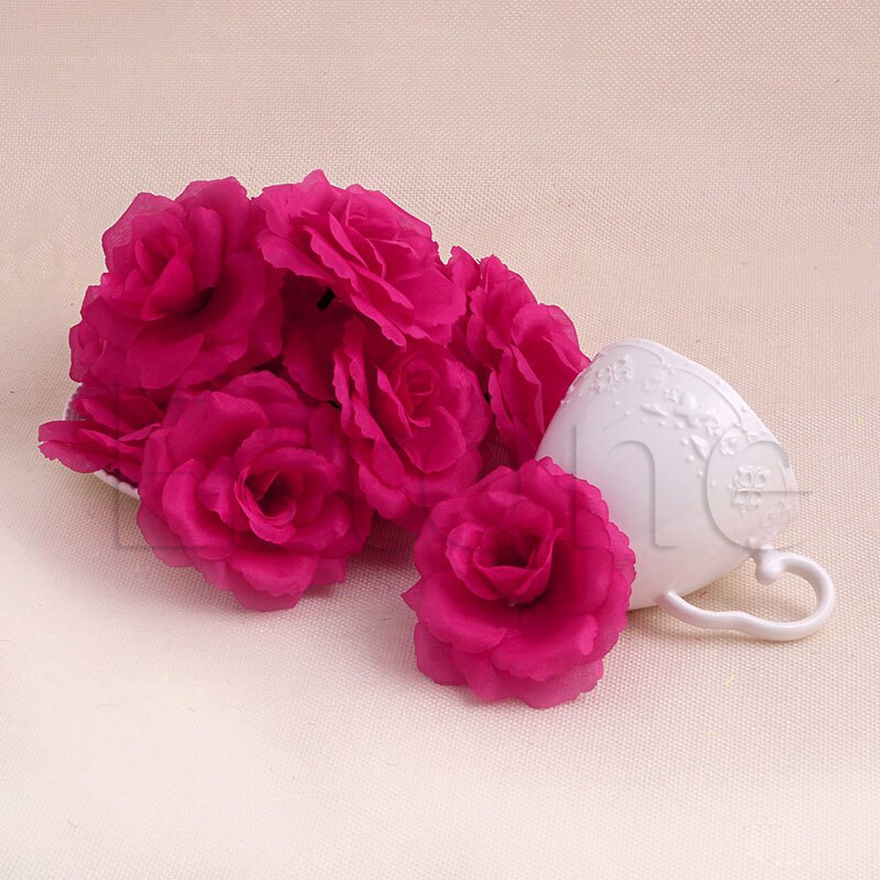 20Pcs Roses Artificial Silk Flower Heads DIY Small Bud Party Wedding Home Decor
