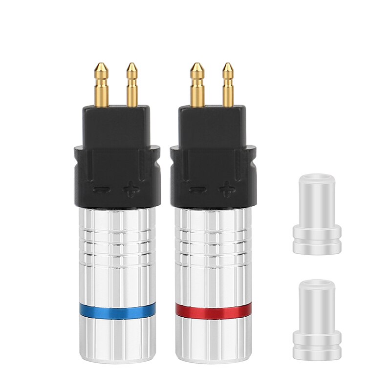 Audio Connector Adapter DIY Headphone Upgrade Plug gold P Plated Hifi Cable For HD600 HD650 HD580 HD25 Welded Earphone Jack AUX: Black Silver 1 pair