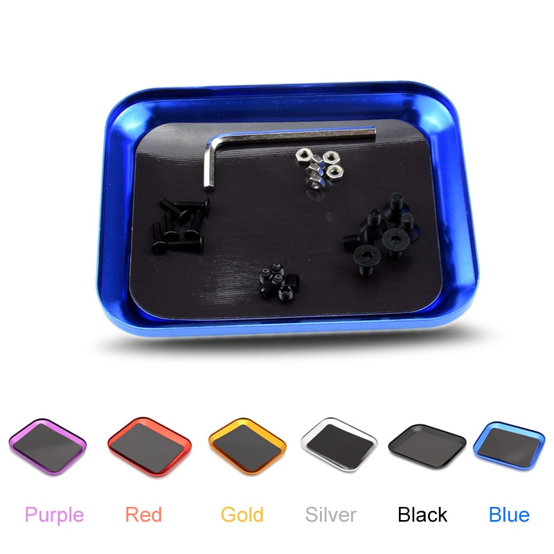 Aluminum Alloy Magnetic Tray Storage Box Container Ring Electronic Parts Screw Beads Organizer Case