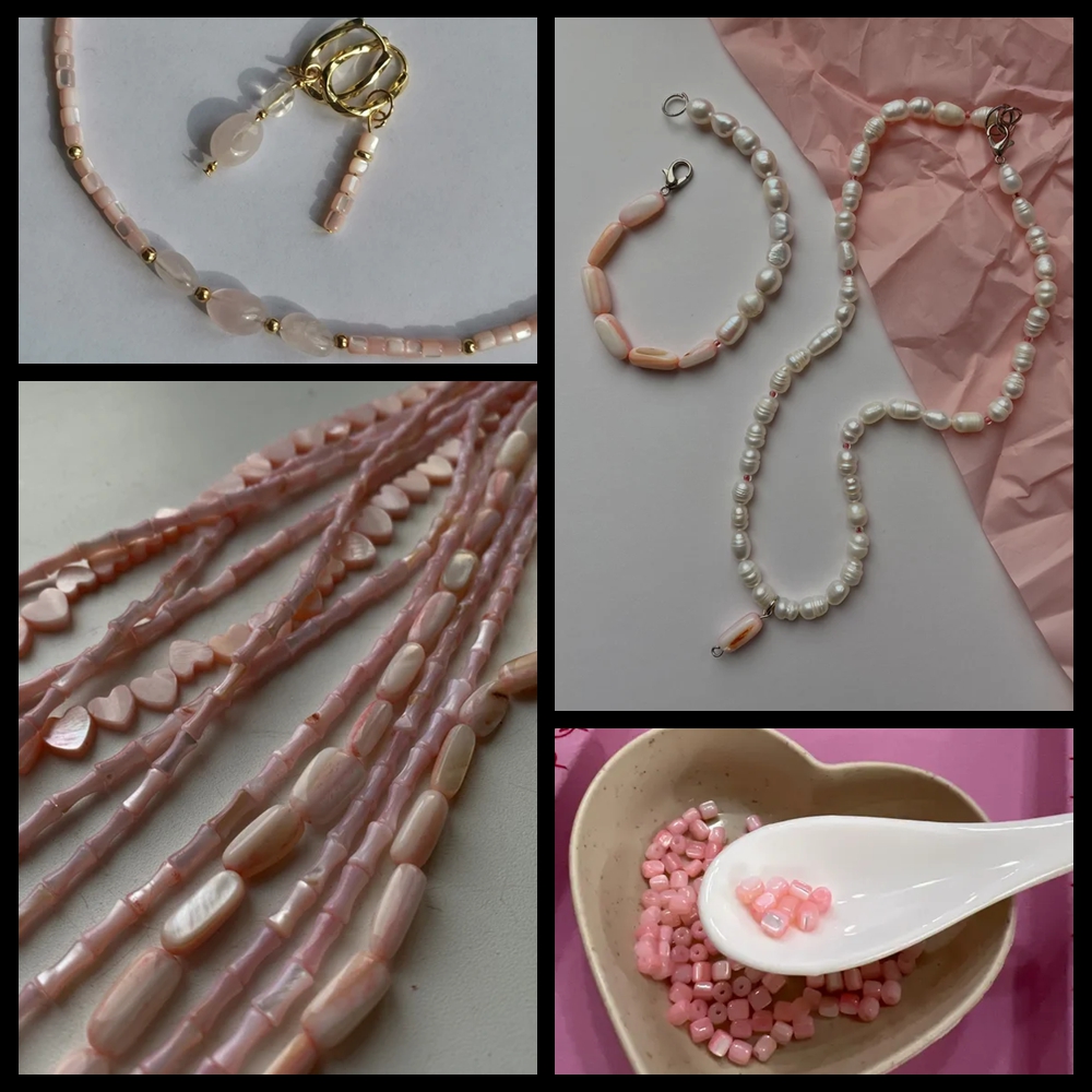 Natuursteen Schelp Kralen Charme Roze Losjes Spacer Kralen Geverfd Parelmoer Schelp Kraal voor DIY Armbanden Oorbellen Kettingen