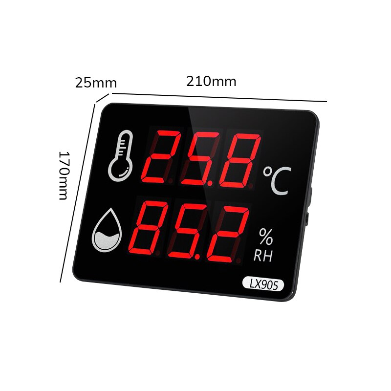 Factory Selling LED Thermometer Hygrometer Industrial Temperature Alarm External Probe LX905