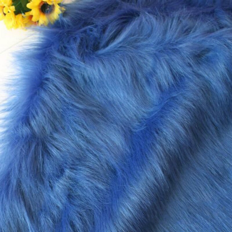 9Cm Royal Blue Pluche Fur Stof Voor Cosplay Teller Decoratie Display Achtergrond Doek Sieraden Pad Bont Stof 1Meter: 0.5X1.5M
