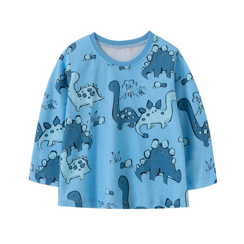 Springen Meter Dieren Kikker Print Leuke Katoenen Baby T Shirts Jongens Meisjes Top Voor Herfst Lente Kinderen lange Mouwen Top