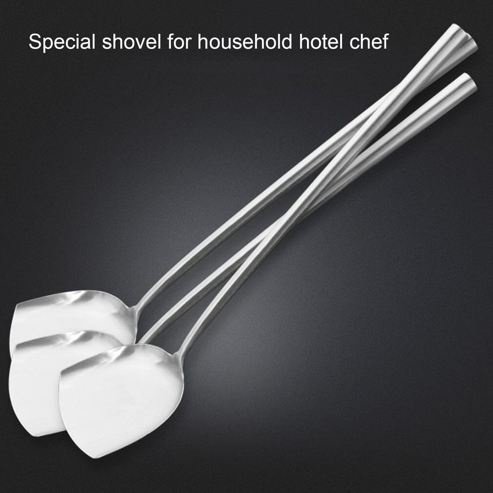 Wok Turner Kitchen Utensil Set Stainless Steel With Handle Spatula For Wok Chinese Wok Utensils Set For Cooking