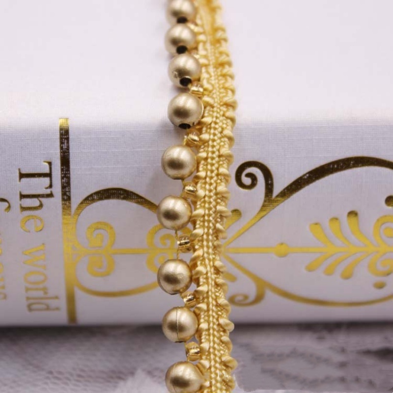 Cinta para ajuste de borde de encaje de perlas de 10 yardas, adornos de encaje trenzado, ribete de cuentas, tela bordada, apliques de costura, manualidades DIY, decoración de ropa: Plata antigua