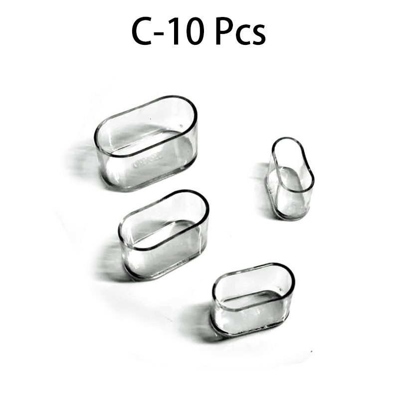 10 stk/sæt stoleben sokker gennemsigtige ovale bord gulvfødder betræk beskytter puder møbler rør hul propper boligindretning: C -15 x 30mm-10 stk