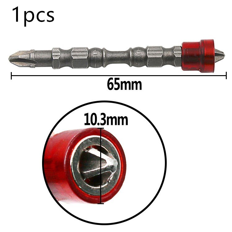 Rødt hoved 1/4 "skruetrækker bits magnet driver hex skaft med magnetizer kryds magnetisk bit hånd elektrisk skrueværktøj tilbehør: 1pc