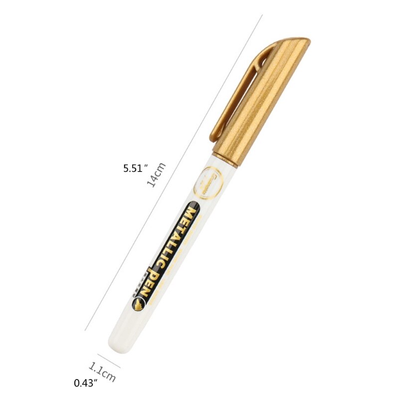 6Pc Gold Silber Epoxid Harz Zeichnung Stift Gold Blättert Punkt Stift Marker Acryl Farbe Höhepunkte metallisch dauerhaft Marker