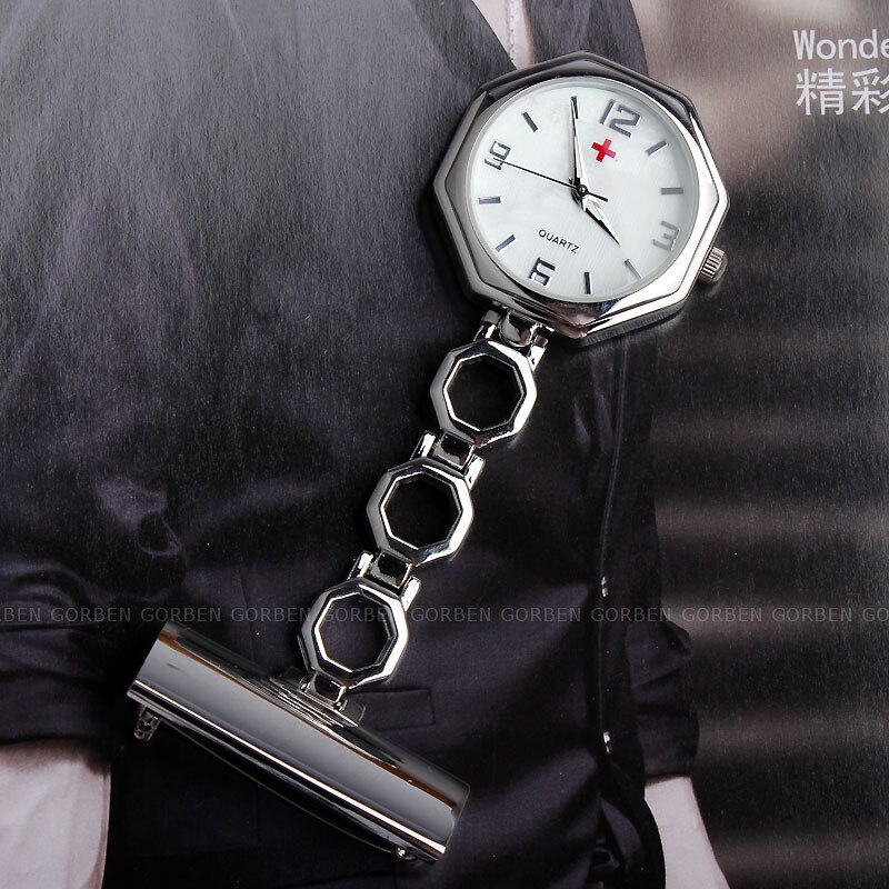 Paramedic Brooch Clip-on Rose Gold Silver Fob Nurse Pocket Watch Stainless Steel Nursing Clock For Doctors Medicals