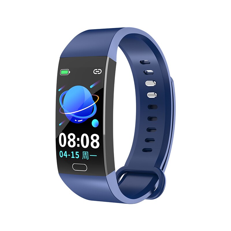 Smart armbånd med trykmåling fitness tracker aktivitet sport band sundhed armbånd skridttæller pulsmåler: Blå