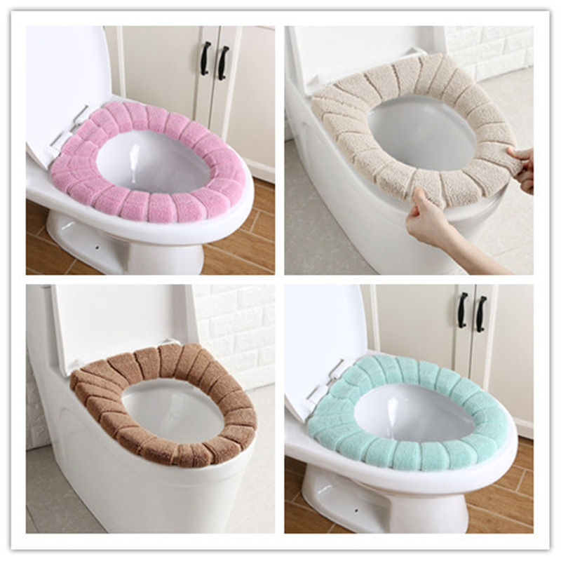 Uniwersalny miękke zmywalne pokrowiec na deskę sedesową zestaw mata ocieplacz na zimę w łazience zagęszczony miękka podkładka poduszka wygodne Dropshipping