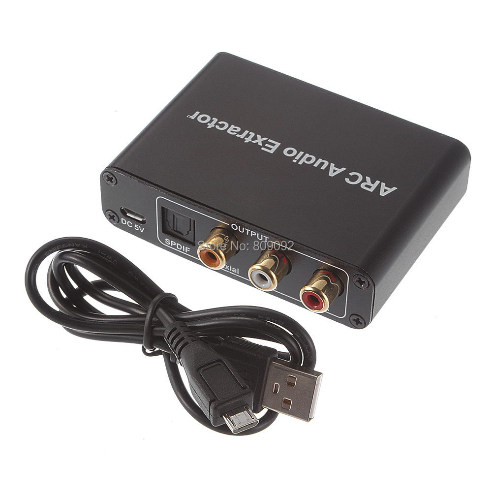 192KHz Aluminium ARC Audio Adapter HDMI Audio Extractor Digitaal naar Analoog Audio Converter DAC SPDIF Coaxiale RCA 3.5mm Jack uitgang