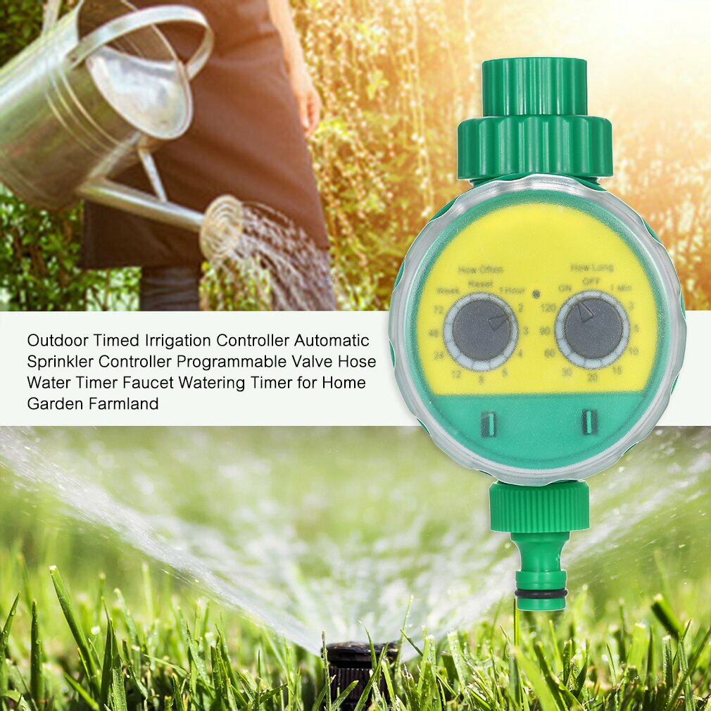 Outdoor Timed Watering Irrigation Controller Automatic Sprinkler Control Programmable Valve Hose Water Timer Faucet for Garden