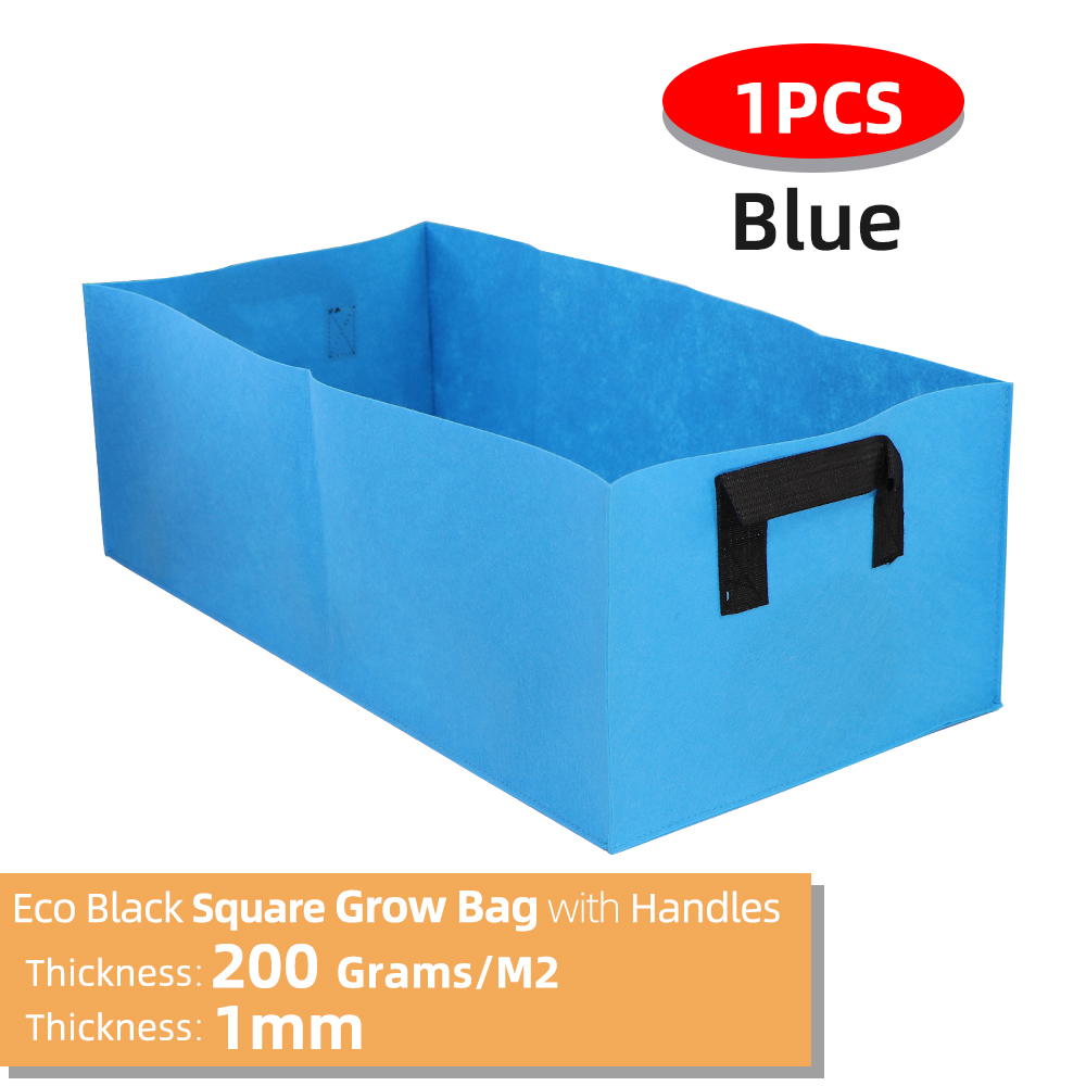 Square Fabric Grow Bags Breathable Planter Pots with Handles Garden Planting Containers for Flowers Vegetable Plant Growing Bag: S / light yellow