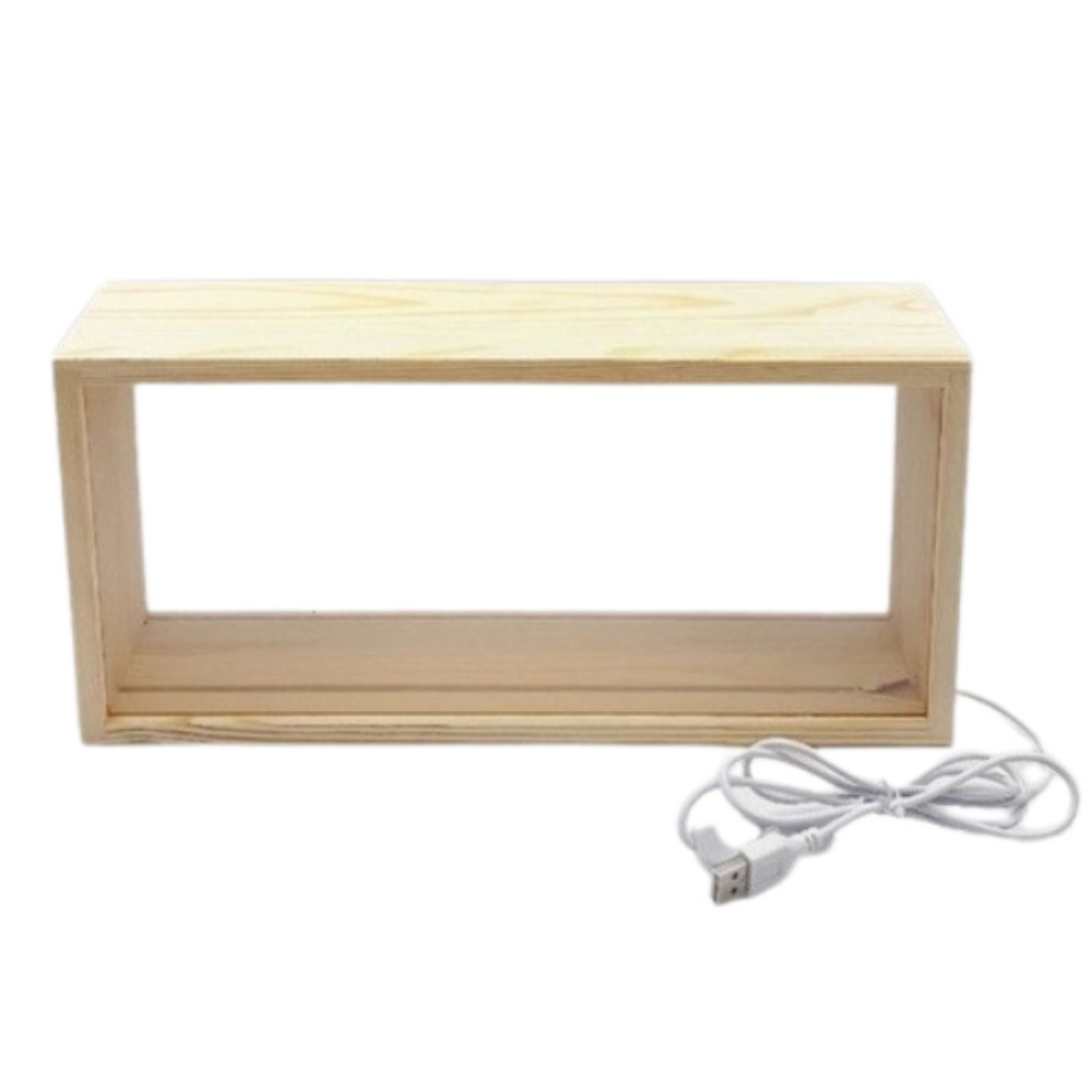 Creatieve Shadow Box Frame DIY Rechthoek 3D Fotolijst Transparant Acryl Panelen Houten Nachtlampje Show Case Kantoordecoratie: WHITE