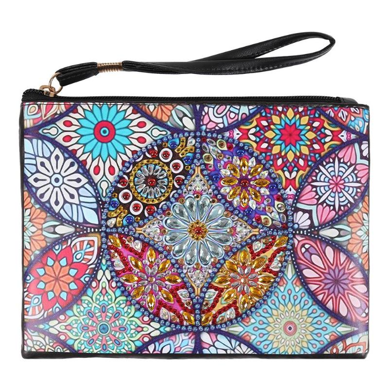 Sac à main bricolage en forme spéciale diamant peinture | Bracelet portefeuille, pochette pour femmes maquillage organisateur, sac de rangement broderie de noël: C 15X20cm