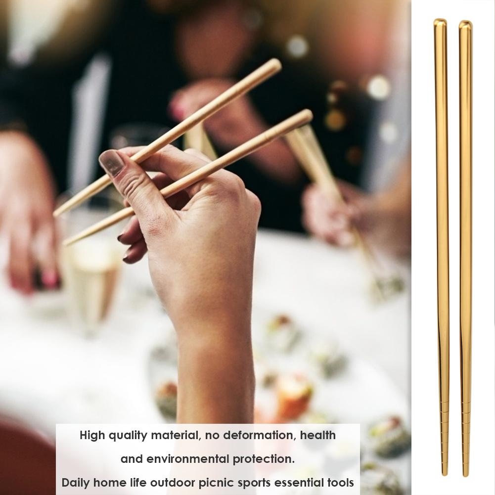 1 Paar Rvs Eetstokjes Metalen Chop Sticks Servies Zilver Goud Multicolor Wedding Party Festival Supplies