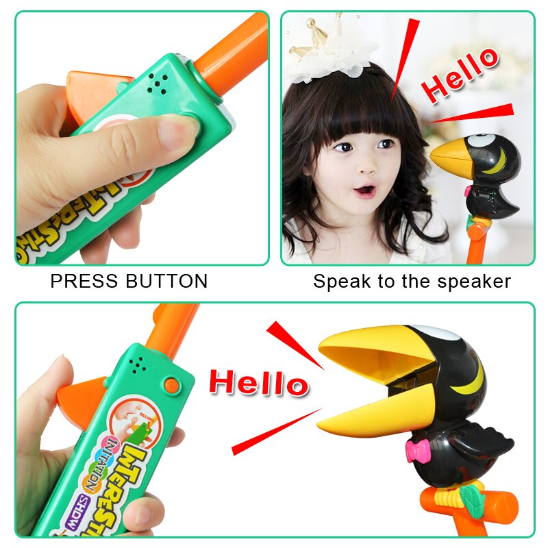 Juguete de cuervo parlante para niños y niñas, grabación de sonido encantadora, Animal parlante, juguetes vocales divertidos,