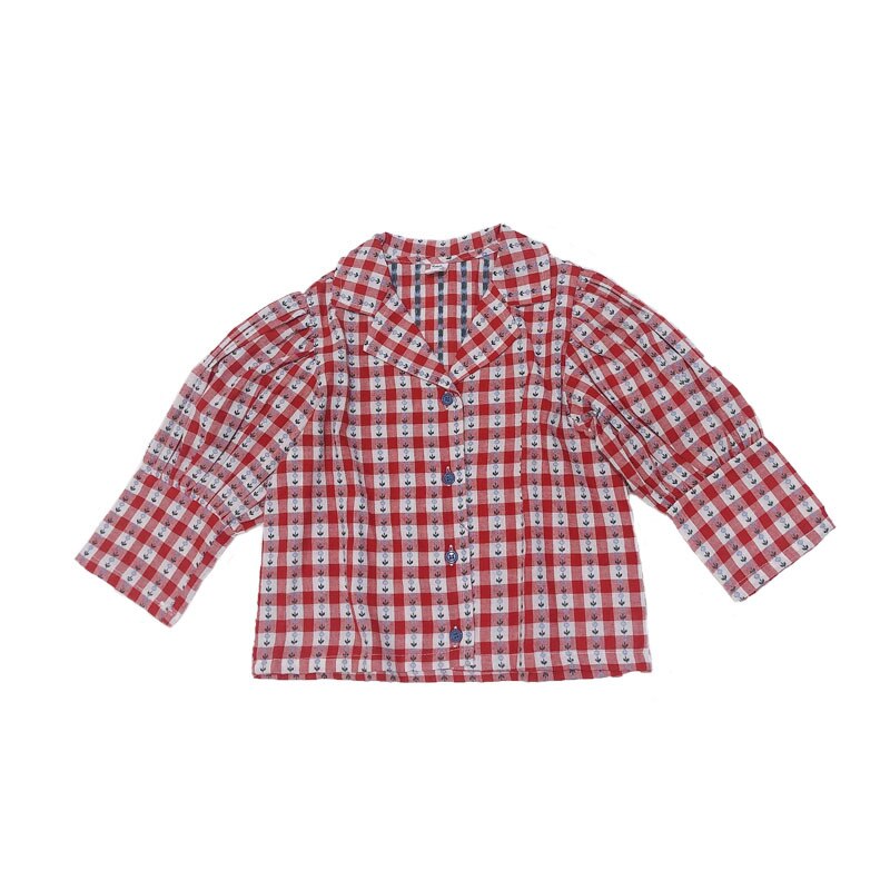 Efterår piger plaid bluser børn bomuld bluser