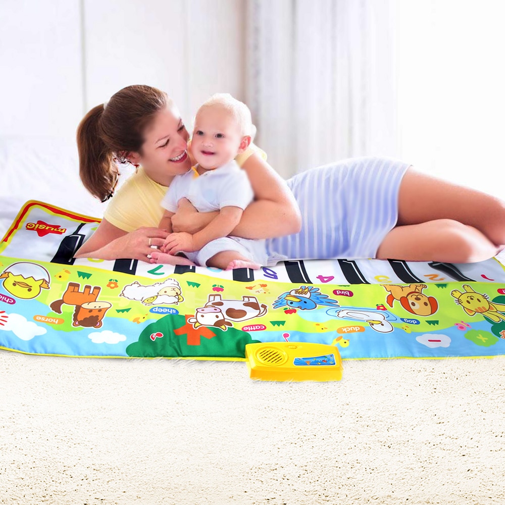 135X58 Cm Baby Piano Matten Muziek Tapijten Voor Pasgeboren Baby Dieren Voice Touch Play Musical Tapijt Mat Educatief speelgoed Xmas