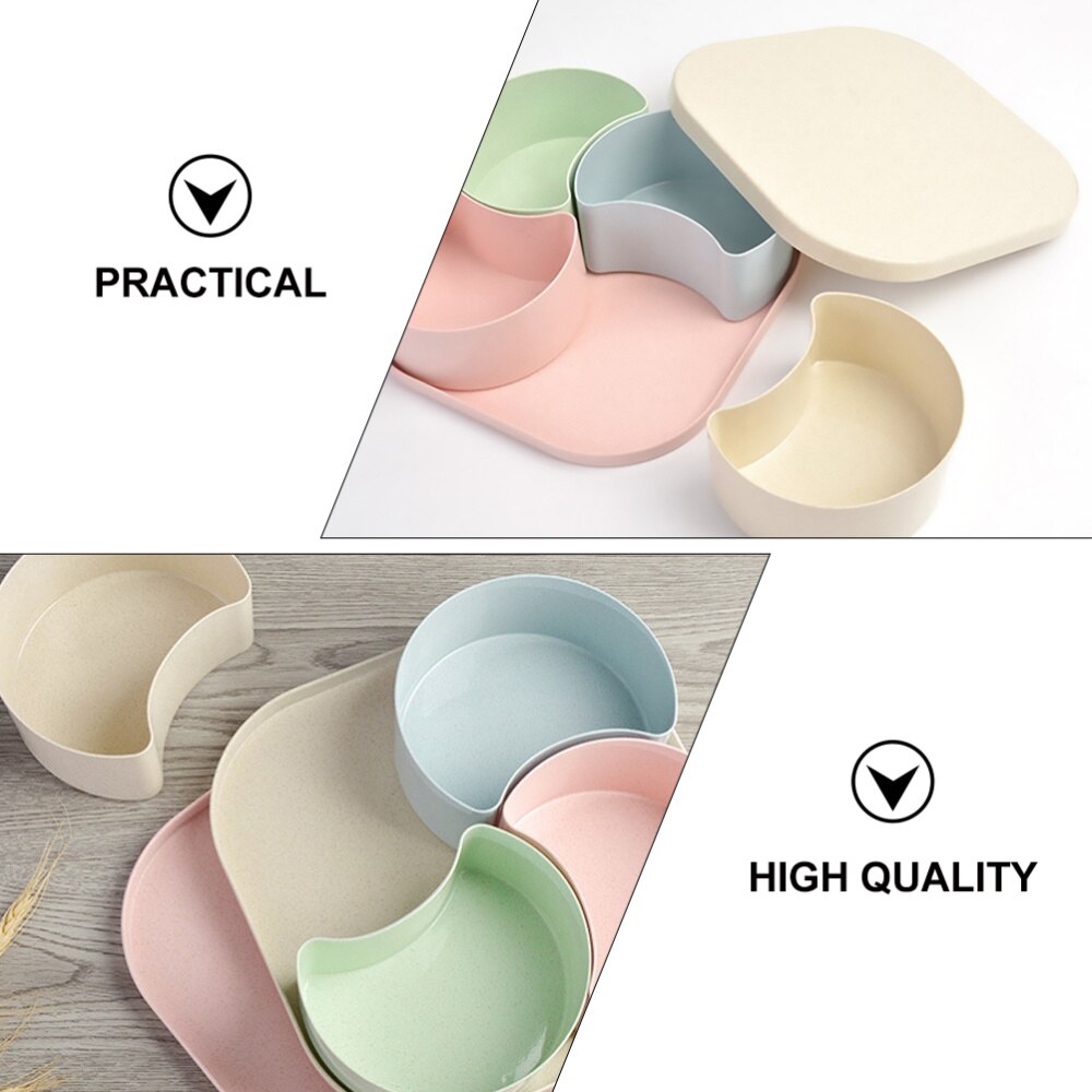 1pc Snacks Case Divided Candy Box Snack Platter Dish Nut Serving Container