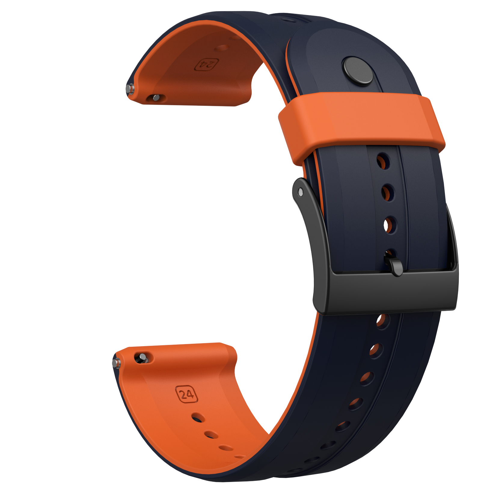 Correa de silicona de colores dobles de 24mm para pulsera Suunto 7, pulsera para reloj Suunto 9, correa deportiva para Suunto 9 Baro/Spartan: S / White black