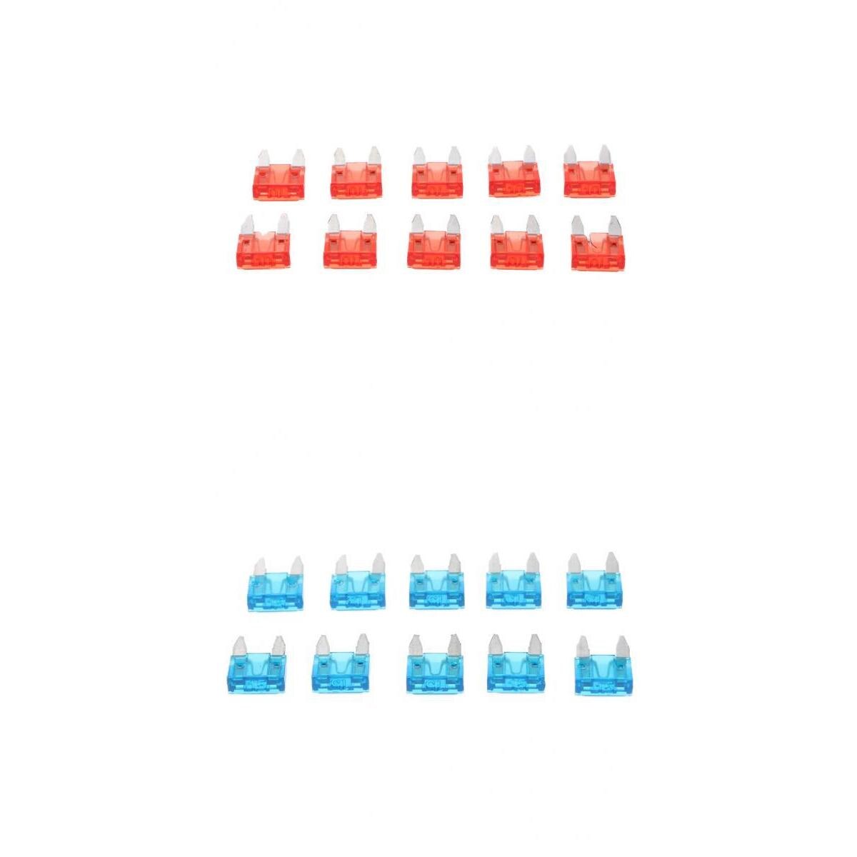 20 Pieces Car Truck Motorcycle Circuit 10A 15A Mini Blade Fuse Assortment