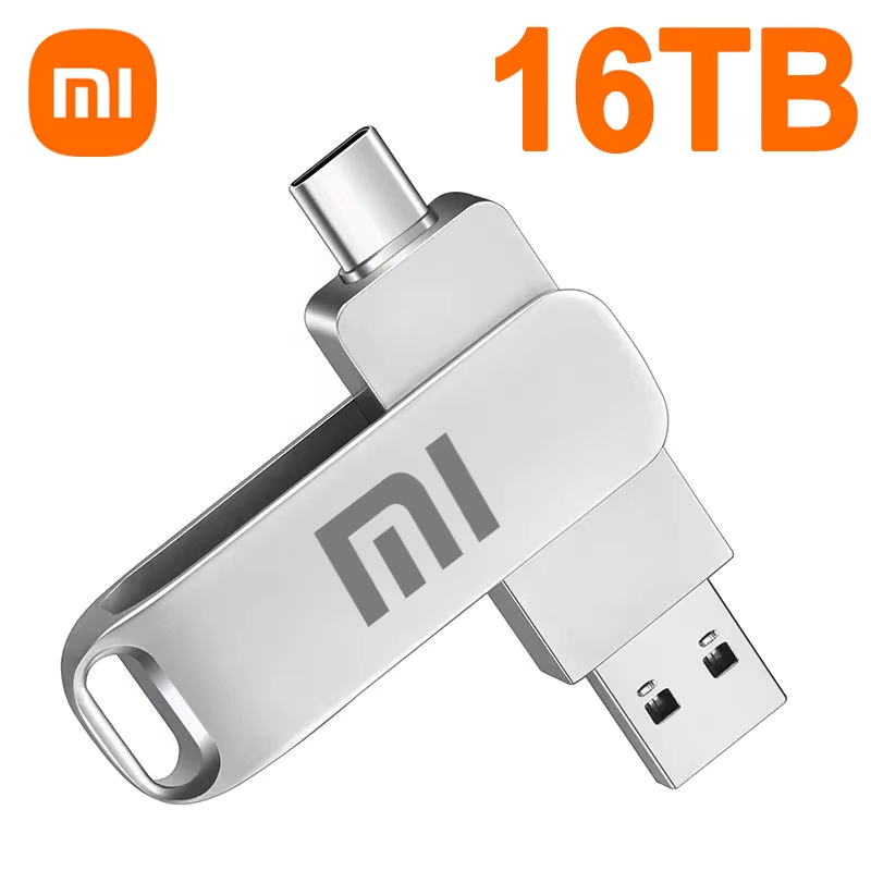 Xiaomi 16TB Flash Drive USB 3.0 Super High Speed Transfer Metal Mini U Disk Pen Drive Type C Memory Waterproof Disk SSD U Drive: green