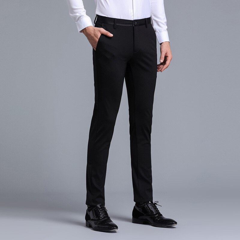 Brand Men Dress Pants Formal Pants Slim Fit Suit Pants Business Casual Wedding Men Black Mens Dress Trousers perfume masculino