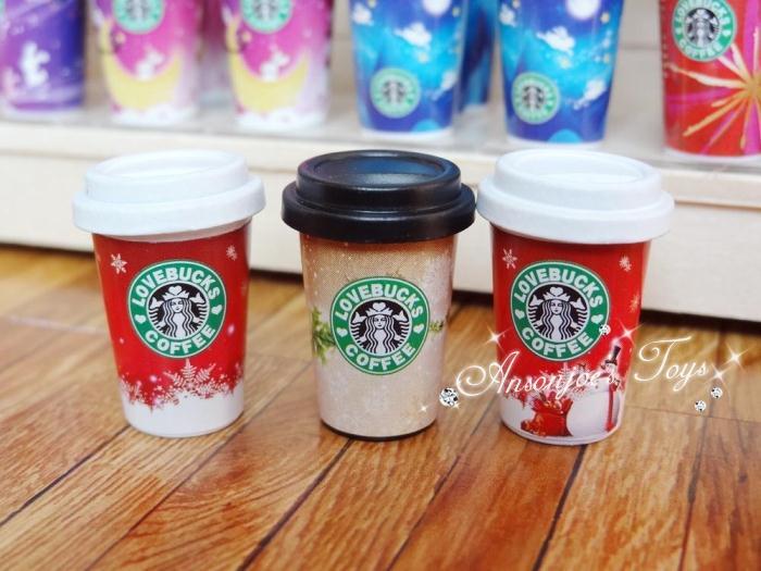 2/3pcs Chirstmas Style Coffee Cups Mugs Dollhouse Miniature Drinks Pretend Kitchen Blyth Barbies Doll House Food Toys: 3pcs style6