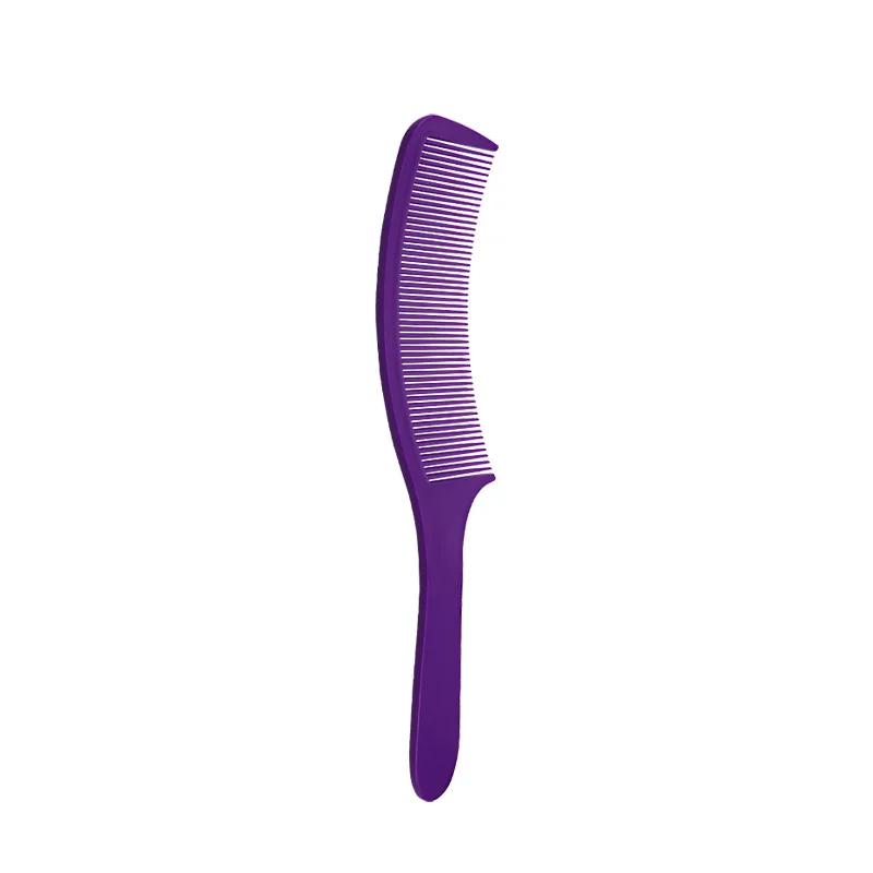 Afeitadora curvada , cortadora de pelo, peine de corte de peluquero, cepillo Antiestático de corte de pelo de peluquería: Purple