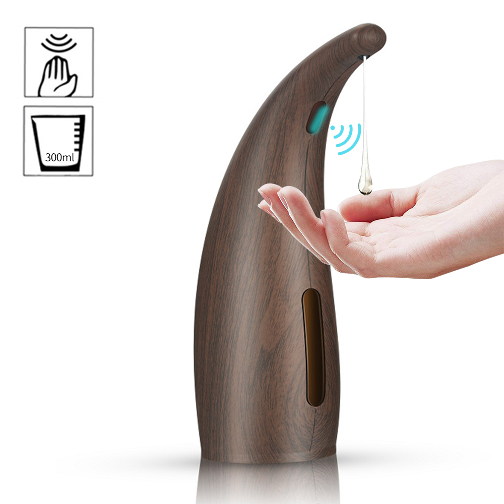 300mL Automatische Seife Spender Infrarot Clever Sensor Touchless Schaum Seife Spender Auto Flüssige Seife Spender Küche Schlecht: dunkel Braun