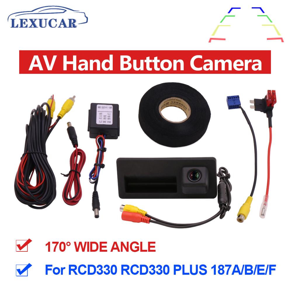 Mib av ryggekamera med håndtak hd vidvinkel rygge parkeringsbil revers rcd 330 Plus til vw tiguan passat  b6 b7 golf 5 6
