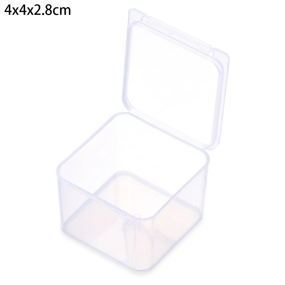 Caja pequeña de plástico transparente con tapa, contenedor de colección, caja de almacenamiento, , 1 ud.