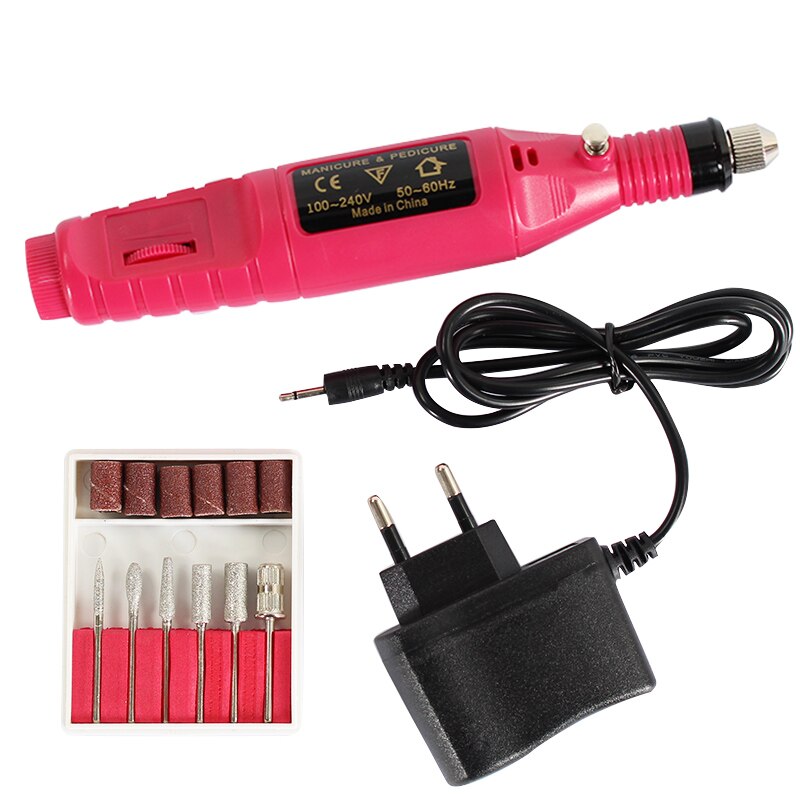 35000RPM Manicure Machine Nail Drill Machine For Manicure Pedicure Nail Art Equipment Electric Nail File Nail Drill Bit Tool: red Small Nail Drill