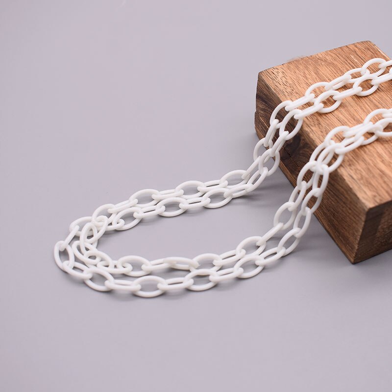 10/50 Uds. De cadena de eslabones acrílicos coloridos de 50cm de longitud, cadenas con cierre de langosta para cadena de ojos, accesorios de joyería, cadena de eslabones de plástico