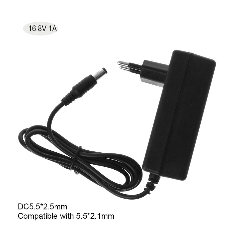 Batterilader  dc 16.8v 1a intelligent litium li-på lader strømadapter eu oss støpsel