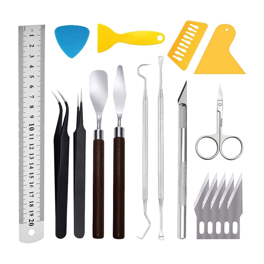 18pcs Craft Tools Set, Precision Vinyl Weeding Tools for Silhouettes/Cameos/Lettering/Cutting/Splicing