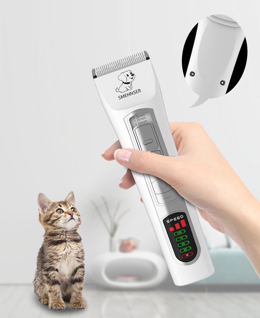 Tondeuse professionnelle Rechargeable pour animaux de compagnie, rasoir pour chiens et chats, ciseaux électriques, tondeuse, affichage LCD, Machine de coupe de cheveux