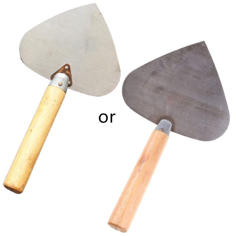 Paint Wallpaper Scraper Wood Handle Round Shovel Trowel Wall Plaster Manganese Steel Construction Concrete Masonry Tools