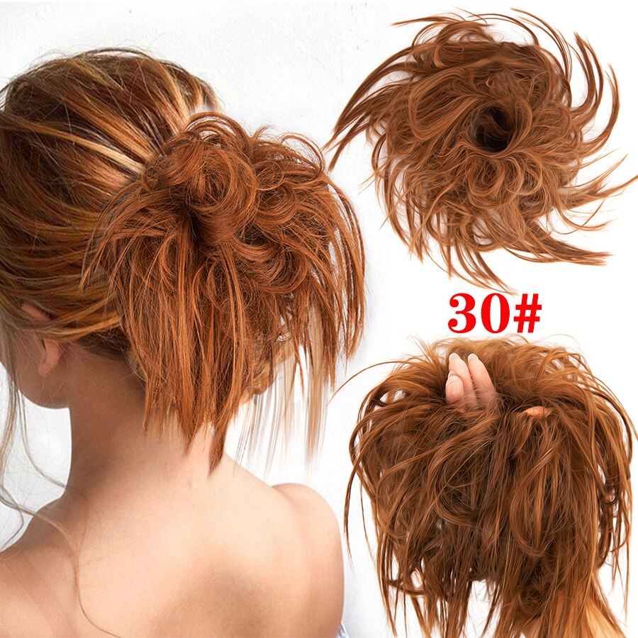 Alileader Synthetische Chignon Messy Knot Warrige Haarstukje 13 Kleur Elastische Band Chignon Synthetische Flexibele Haar Broodjes Voor Vrouwen: 30 jiwei