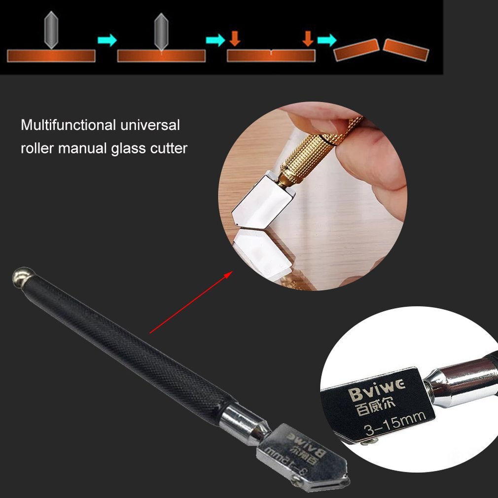 Professionele Glassnijder Ijzeren Handvat Roller Mes Voor Diamond Precision Cutter Wiel Glassnijder Handheld Tegel Gereedschap