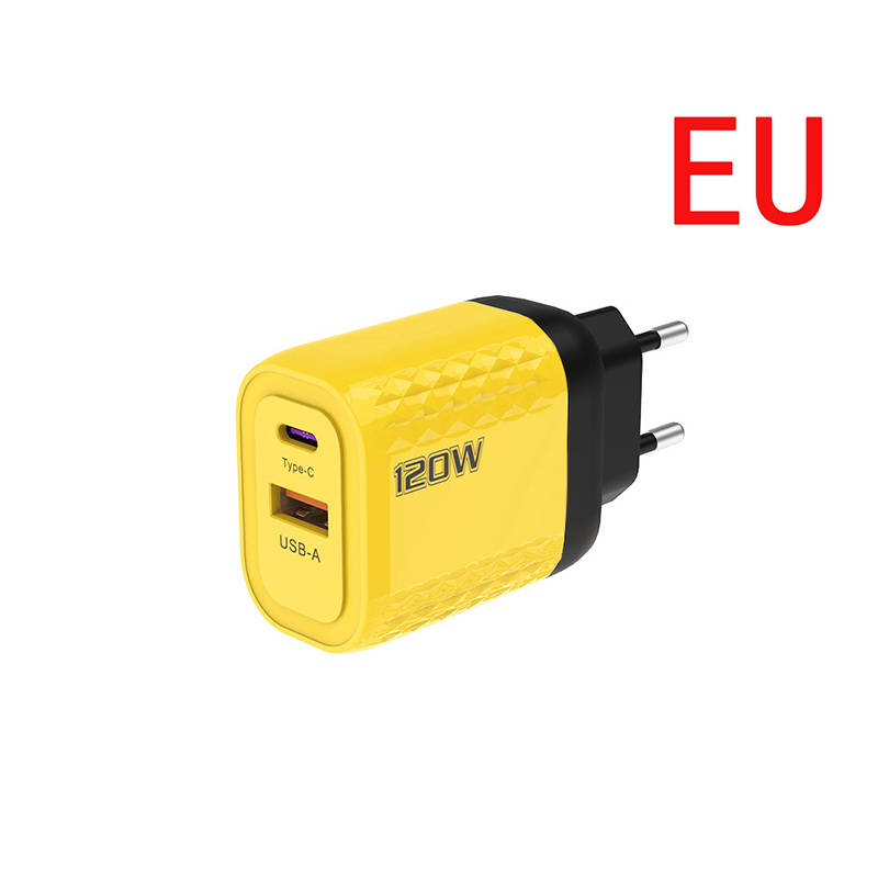 120W Charger Fast Quick Charging PD QC 3.0 USB Type C Charger Fast Charging EU/US/UK Plug Adapter For iphone 15 Samusng S23: black
