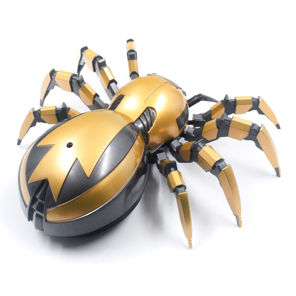 Araignée mécanique à télécommande infrarouge pour enfants, jouets avec lumière LED et son RC