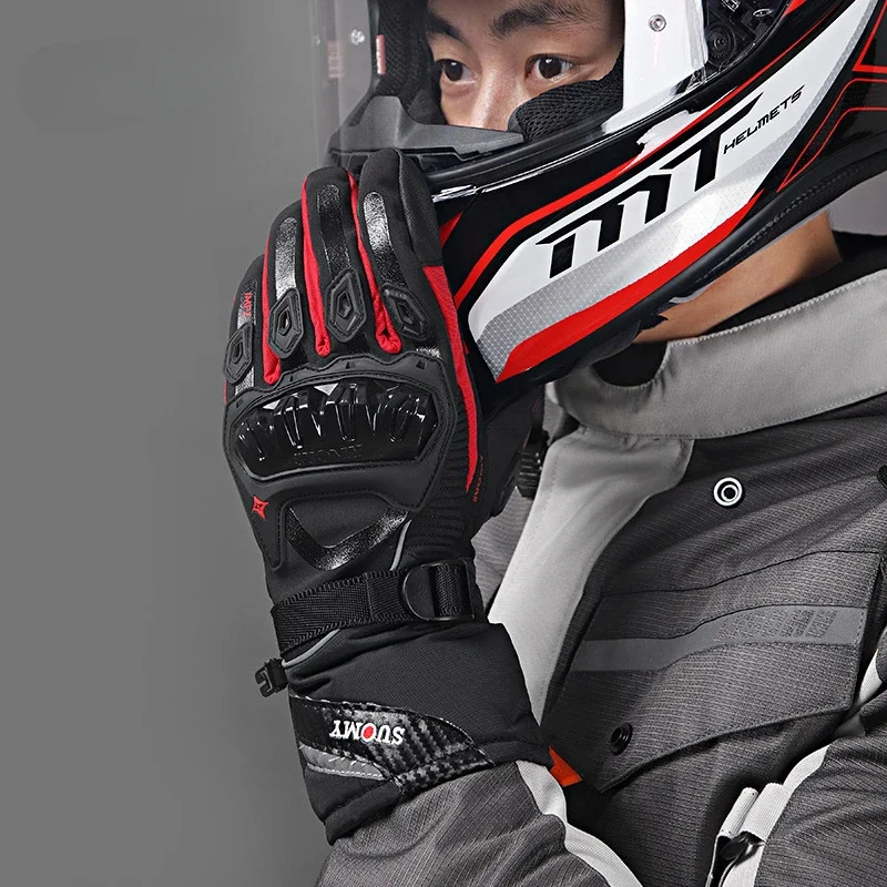 Gants de moto d'hiver imperméables et chauds adaptés à toutes les saisons, pour motos, gants pour hommes et tout-terrain
