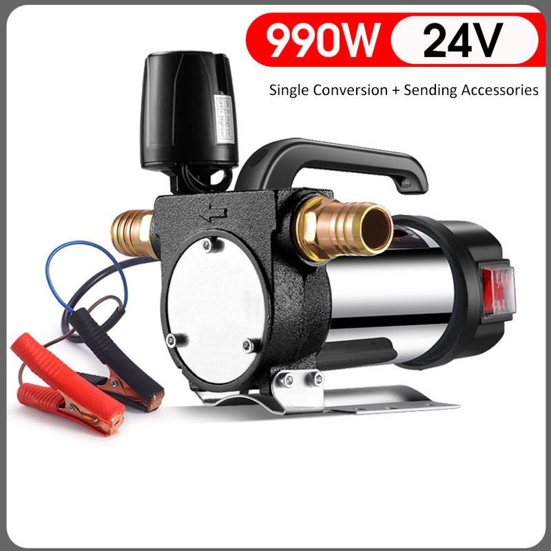 12v/24v/220v 990w drivstoffpumpe dieselpumpe oljepumpe selvsugende pumpe stopper automatisk elektrisk oljepumpe drivstoffdispenser: Blå