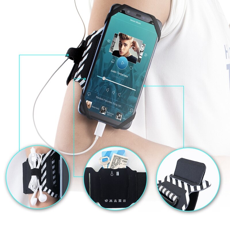 Universele 360 ° Roterende Running Mobiele Telefoon Arm Band Sport Mobiele Telefoon Arm Cover Pols Wrap Arm Cover